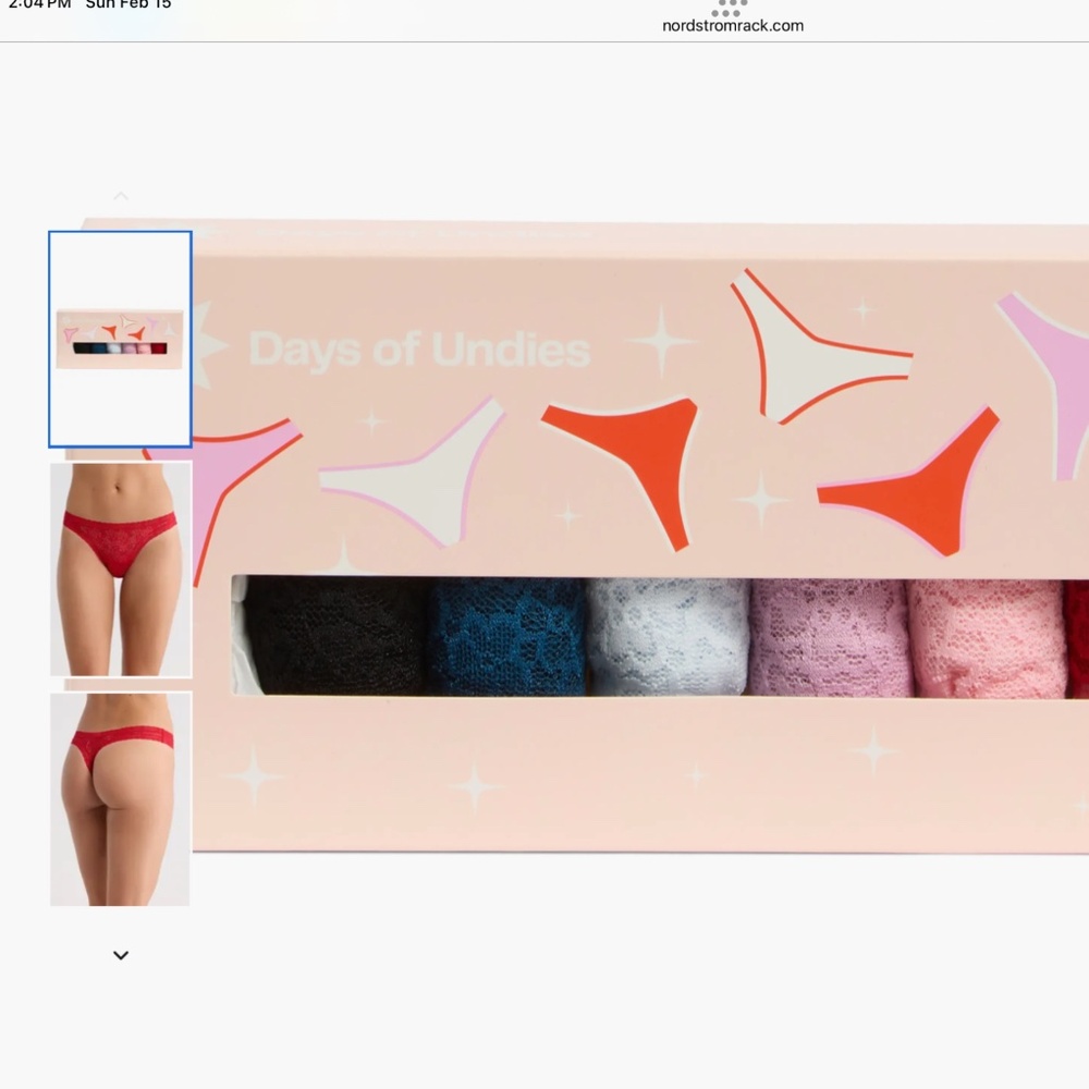 NORDSTROM RACK 7-Pack Days of the Week Thongs, size XL